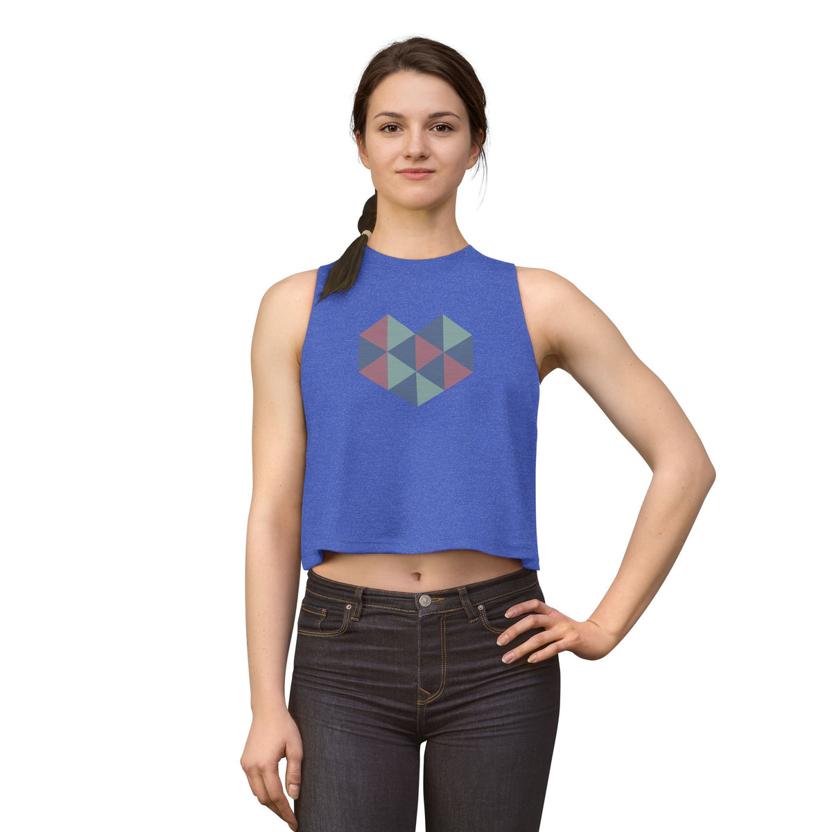 Geometric Heart Women's Crop Top