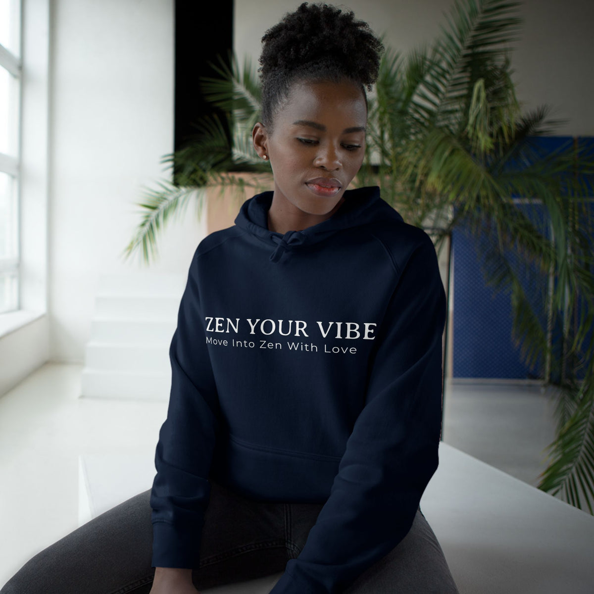 Zen Your Vibe Geometric Heart Hoodie