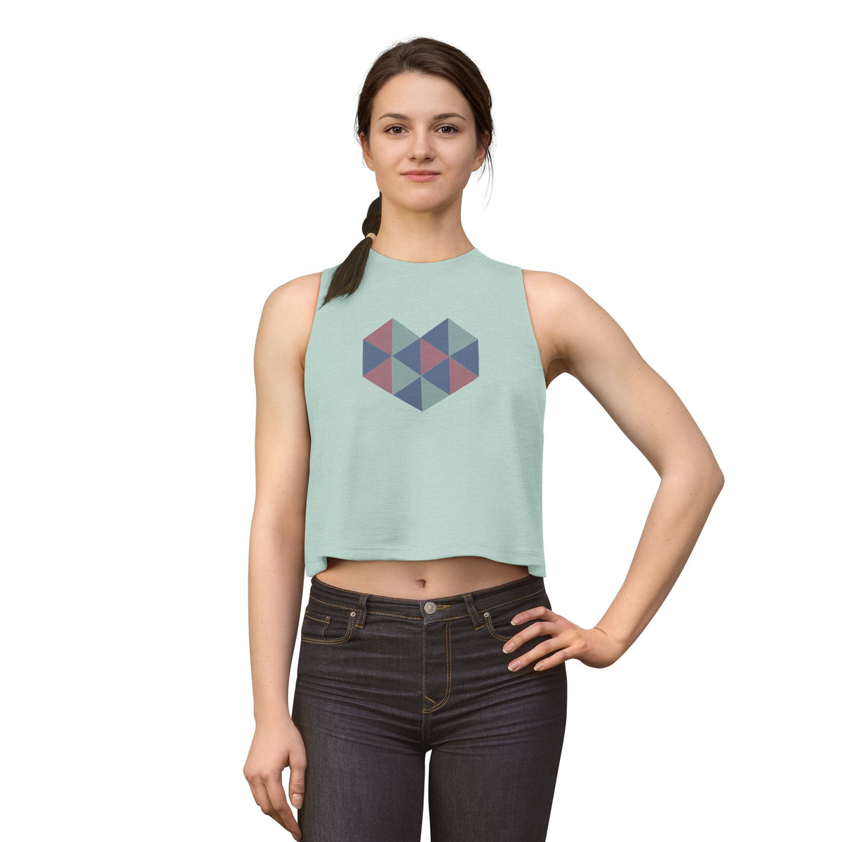 Geometric Heart Women's Crop Top
