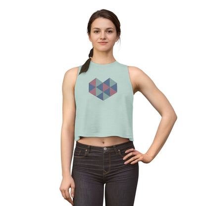 Geometric Heart Women's Crop Top