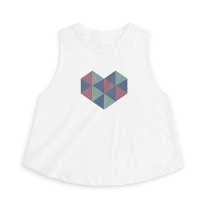 Geometric Heart Women's Crop Top
