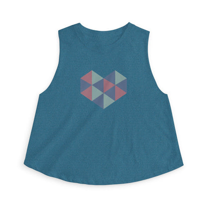Geometric Heart Women's Crop Top