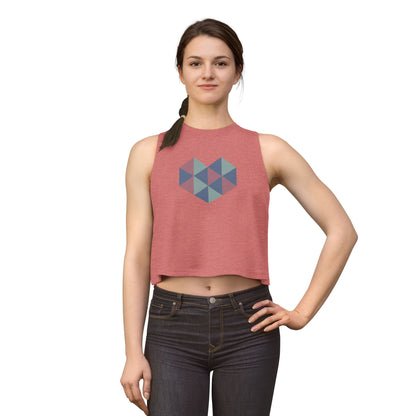 Geometric Heart Women's Crop Top