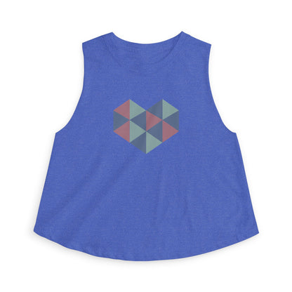 Geometric Heart Women's Crop Top