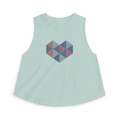 Geometric Heart Women's Crop Top