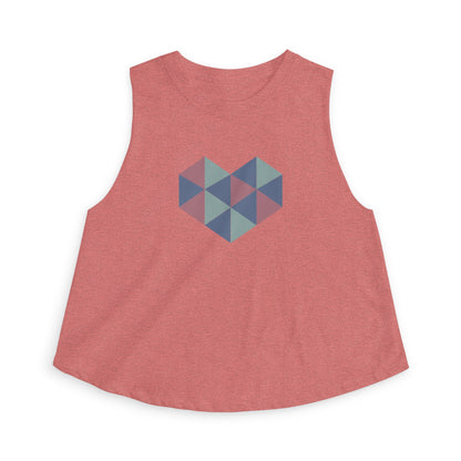 Geometric Heart Women's Crop Top