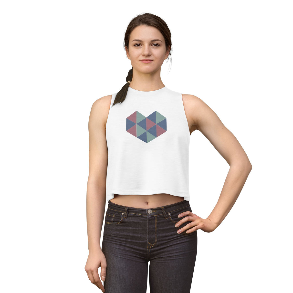 Geometric Heart Women's Crop Top