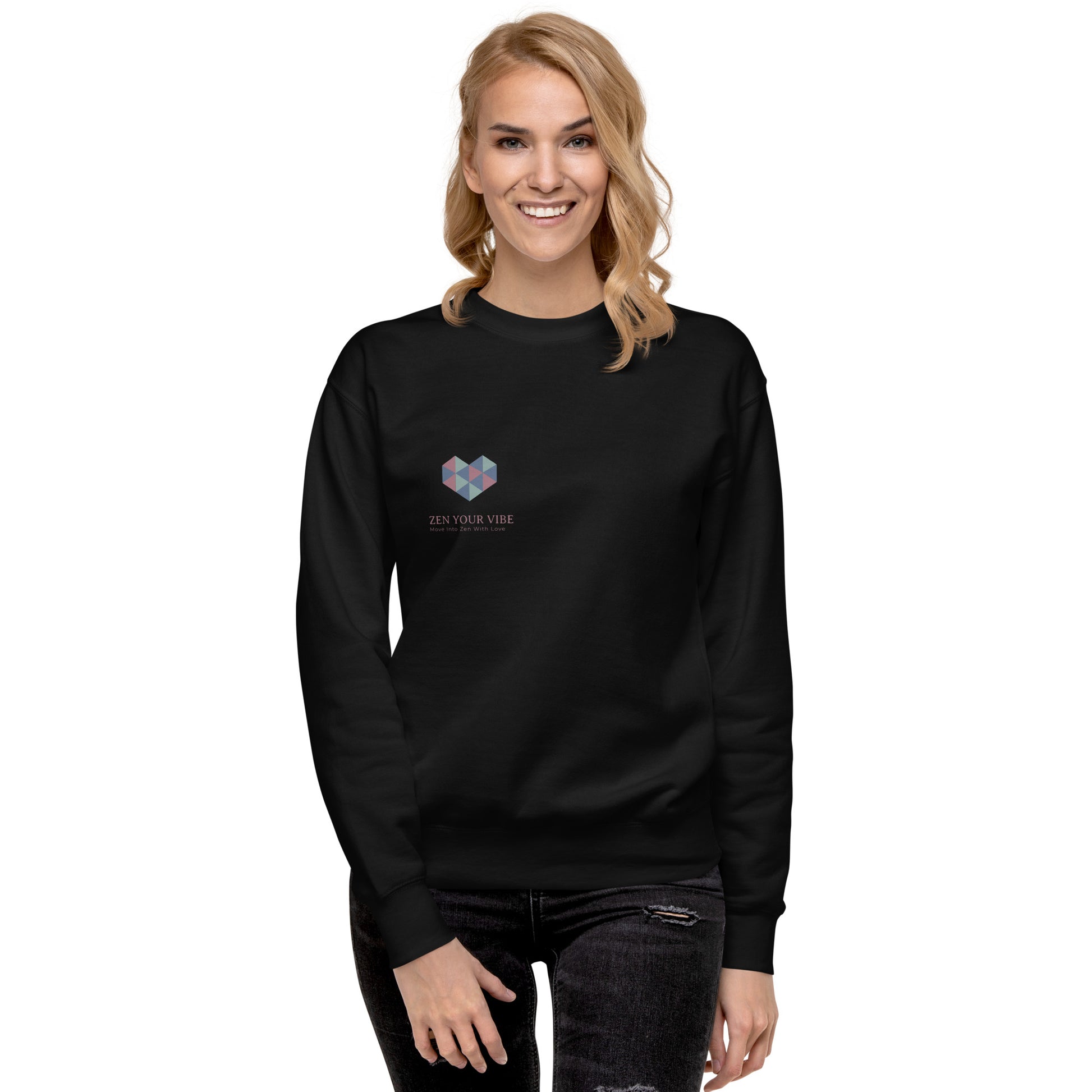 Heart Unisex Premium Sweatshirt - Zen Your Vibe 